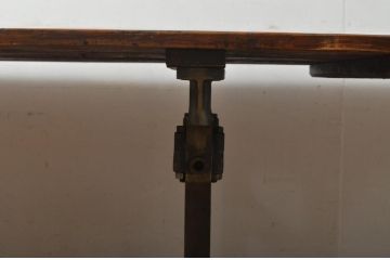 フランスアンティーク　パイン材　特大!インダストリアルな空間づくりにおすすめの鉄脚テーブル(作業台、アイアンレッグワークデスク、在宅ワーク、在宅用)(R-057182)