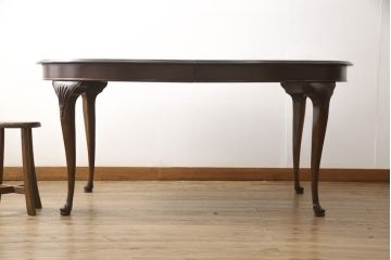 中古　DREXEL HERITAGE(ドレクセルヘリテイジ)　マホガニー材　品のある佇まいが美しいダイニングテーブル(エクステンションテーブル)(R-057186)
