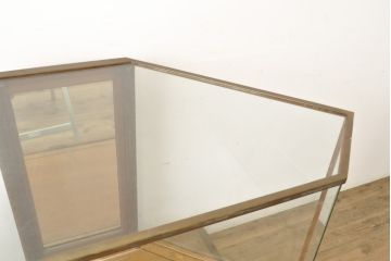 フランスアンティーク　COURTNEY　POPE　真鍮　六角形のフォルムがお洒落なガラスケース(ショーケース、店舗什器、陳列棚)(R-057198)