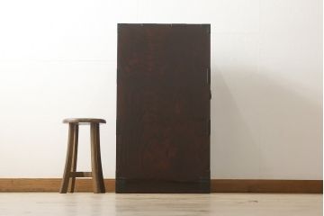 中古　美品　民芸家具　熊野洞　木地呂塗り　欅(ケヤキ)　落ち着きのある色合いと取り入れやすいサイズが魅力の仙台箪笥(整理タンス、収納箪笥、引き出し、サイドチェスト)(R-057200)