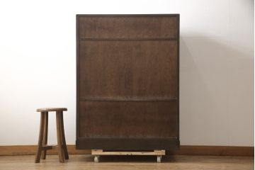 中古　美品　民芸家具　前面ケヤキ材　和モダンな空間づくりにオススメの水屋箪笥キャビネット(食器棚、収納棚、戸棚)(R-057205)