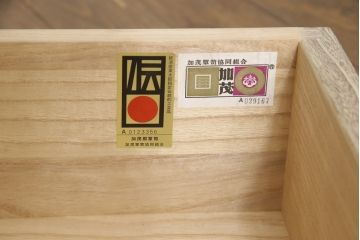 中古　美品　民芸家具　東樹義明作　洗練された佇まいが美しい総桐箪笥(加茂箪笥、桐たんす、引き出し、衣装タンス、和箪笥)(R-057207)