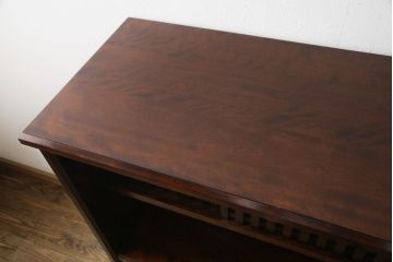 中古　美品　九州民芸家具　シックでモダンなデザインのサイドボード(収納棚、戸棚、食器棚、茶棚)(R-057210)