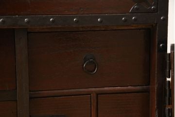 和製アンティーク　歴史を感じさせる佇まいが目を引く総桐船箪笥(帳箱、和箪笥、時代箪笥、桐たんす、小物収納)(R-057211)