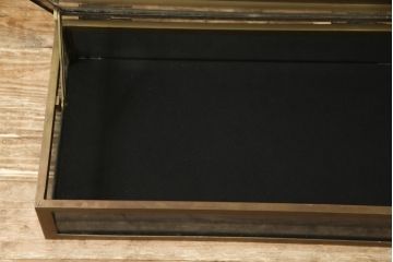 フランスアンティーク　直線的なフォルムがスタイリッシュなガラス卓上ショーケース(ガラスケース、店舗什器)(R-057256)