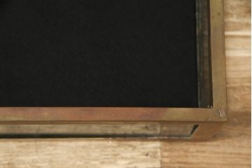 フランスアンティーク　直線的なフォルムがスタイリッシュなガラス卓上ショーケース(ガラスケース、店舗什器)(R-057256)