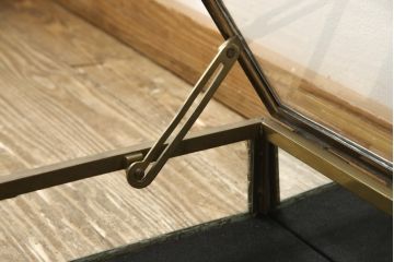 フランスアンティーク　直線的なフォルムがスタイリッシュなガラス卓上ショーケース(ガラスケース、店舗什器)(R-057256)