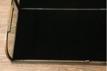 フランスアンティーク　激レアデザイン!　真鍮枠　ディスプレイにおすすめ!背面鏡張りのRガラス卓上ショーケース(ガラスケース、陳列棚、店舗什器、曲げガラス)(R-057258)