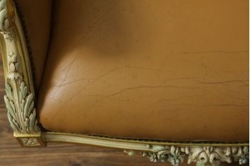 中古　SILIK(シリック)　本革と細やかな彫刻が高級感あふれるデスクチェア(定価約90万円)(アームチェア)(R-057259)