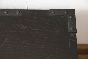 アンティーク家具　古民具・骨董　総ケヤキ(欅)材　江戸　重厚な佇まいが魅力の佐渡船箪笥(舟箪笥、掛硯型、懸硯型、小引き出し、小物収納)(R-057290)