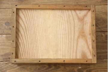 和製アンティーク　完全オリジナル　総ケヤキ(欅)　上手物!分厚い金具の酒田船箪笥(舟箪笥、帳箱、時代箪笥、帳場箪笥、小物収納)(R-057291)