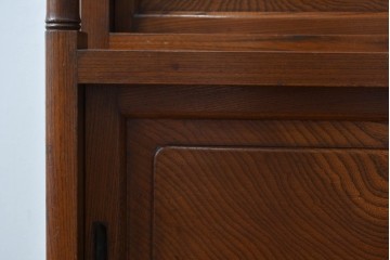 和製アンティーク　三方ケヤキ材　上手物!木の温もりを感じられる茶箪笥　(R-057293)