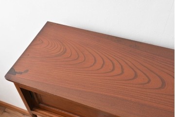 和製アンティーク　三方ケヤキ材　上手物!木の温もりを感じられる茶箪笥　(R-057293)