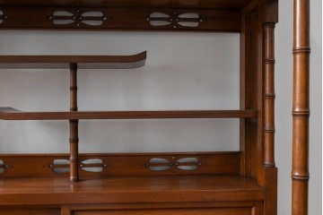 和製アンティーク　三方ケヤキ材　上手物!木の温もりを感じられる茶箪笥　(R-057293)
