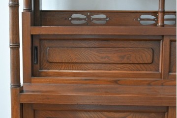 和製アンティーク　三方ケヤキ材　上手物!木の温もりを感じられる茶箪笥　(R-057293)