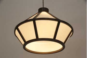ビンテージ照明　和モダンな空間のアクセントになる木製照明(吊り下げ照明、天井照明、ペンダントライト、ヴィンテージ)(R-057295)