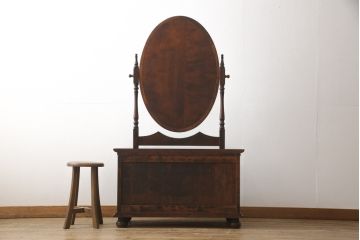 中古　美品　民芸家具　北の匠　山室家具　クラシカルで品のあるデザインが美しいドレッシングチェスト(ドレッサー、鏡台)(R-057299)