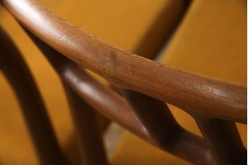 デンマークビンテージ　北欧家具　チーク材　J.L.モラー　デザインモデル79　イエローカラーの明るい色合いが魅力のダイニングチェア2脚セット(アームレスチェア、ヴィンテージ)(R-057308)