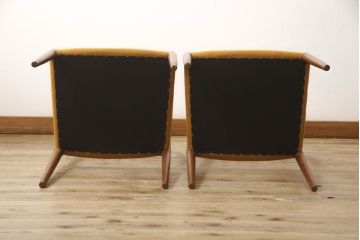 デンマークビンテージ　北欧家具　チーク材　J.L.モラー　デザインモデル79　イエローカラーの明るい色合いが魅力のダイニングチェア2脚セット(アームレスチェア、ヴィンテージ)(R-057308)
