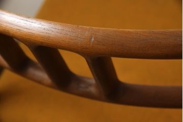 デンマークビンテージ　北欧家具　チーク材　J.L.モラー　デザインモデル79　イエローカラーの明るい色合いが魅力のダイニングチェア4脚セット(アームレスチェア、ヴィンテージ)(R-057309)