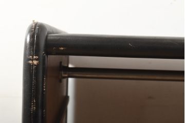 イタリアビンテージ　セレッティ(SELETTI)　本革張りハンガーラックキャビネット(展示台、展示棚、店舗什器、レザー、ヴィンテージ)(R-057318)