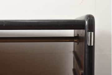 イタリアビンテージ　セレッティ(SELETTI)　本革張りハンガーラックキャビネット(展示台、展示棚、店舗什器、レザー、ヴィンテージ)(R-057320)