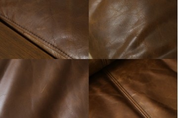 中古　美品　ロックストーン(ROCK STONE)　ウォールナット・本革　シンプルモダンなデザインが目を引く2人掛けレザーソファ　定価約54万円　(R-057322)