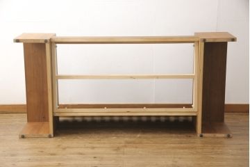 中古　美品　ロックストーン(ROCK STONE)　ウォールナット・本革　シンプルモダンなデザインが目を引く2人掛けレザーソファ(定価約54万円)(二人掛けソファ、2P)(R-057322)