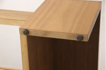 中古　美品　ロックストーン(ROCK STONE)　ウォールナット・本革　シンプルモダンなデザインが目を引く2人掛けレザーソファ(定価約54万円)(二人掛けソファ、2P)(R-057322)