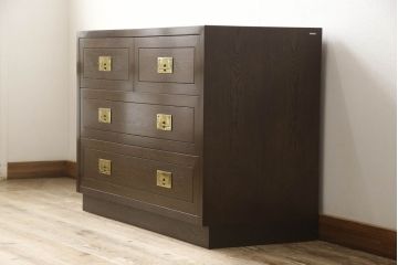 中古　カリモク家具(karimoku)　domani(ドマーニ)　Morganton(モーガントン)　上品な佇まいのチェスト(定価約21万6千円)(サイドチェスト、引き出し)(R-057324)