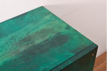 激レア!　ビンテージ家具　イタリア高級家具　アルド・トゥーラ(ALDO TURA)　個性的なデザインがインパクト抜群のサイドボード(収納棚、戸棚、ヴィンテージ)(R-057334)