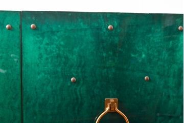 激レア!　ビンテージ家具　イタリア高級家具　アルド・トゥーラ(ALDO TURA)　個性的なデザインがインパクト抜群のサイドボード(収納棚、戸棚、ヴィンテージ)(R-057334)