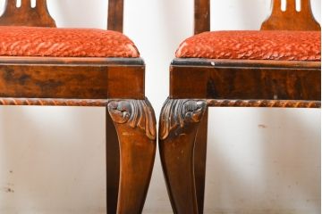 イギリスアンティーク　マホガニー材　気品あるヨーロピアンな雰囲気が魅力のダイニングチェア4脚セット(椅子、イス)(R-057337)