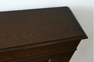 イギリスアンティーク　オーク材　クラシカルな雰囲気を醸し出すステンドグラスブックケース　(R-057344)