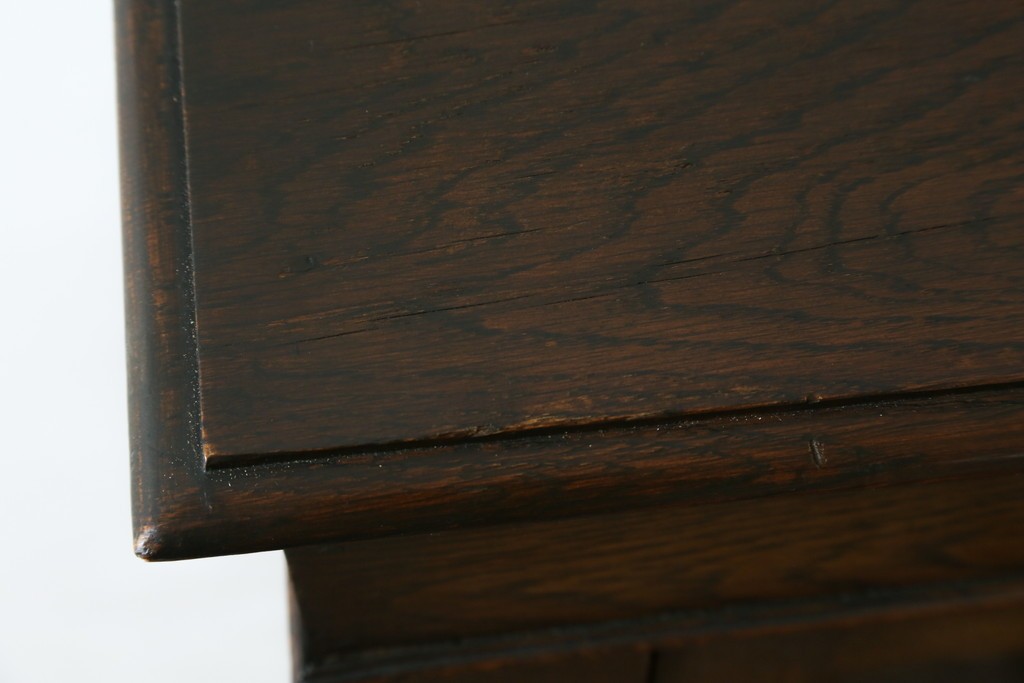 イギリスアンティーク　オーク材　クラシカルな雰囲気を醸し出すステンドグラスブックケース　(R-057344)