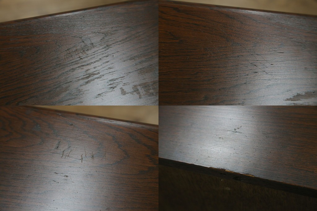 イギリスアンティーク　オーク材　クラシカルな雰囲気を醸し出すステンドグラスブックケース　(R-057344)