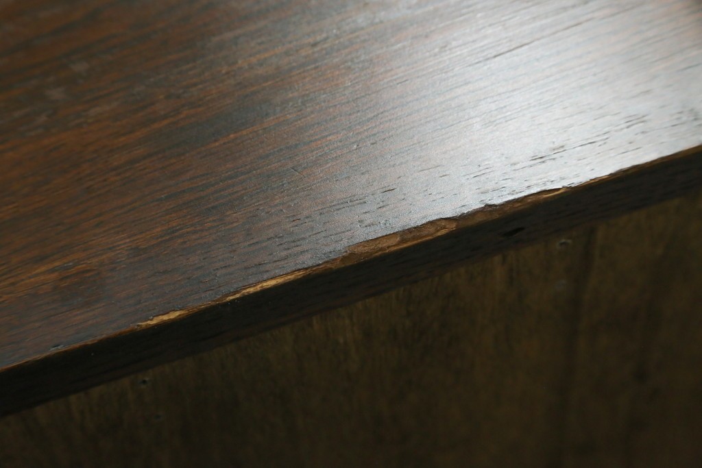 イギリスアンティーク　オーク材　クラシカルな雰囲気を醸し出すステンドグラスブックケース　(R-057344)