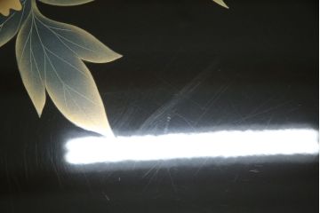 中古　美品　伝統工芸輪島塗　高海堂　天板下のデザインが特徴的な丸座卓(定価約180万円)(ちゃぶ台、テーブル、ローテーブル、ラウンドテーブル)(R-057352)