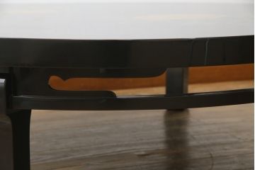 中古　美品　伝統工芸輪島塗　高海堂　天板下のデザインが特徴的な丸座卓(定価約180万円)(ちゃぶ台、テーブル、ローテーブル、ラウンドテーブル)(R-057352)