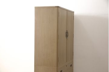  中古　伝統工芸士　橋政男作　葵桐の金具が上品な加茂桐箪笥(胴丸、桐たんす、衣装箪笥、着物箪笥、和タンス、和服タンス、引き出し)(R-057358)