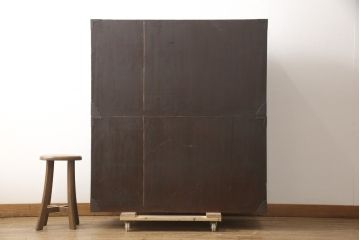 和製アンティーク　上手物　前面ケヤキ(欅)材　金具の立派な二本松箪笥(時代箪笥、衣装箪笥、収納箪笥、和タンス、引き出し)(R-057359)