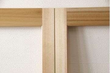 ラフジュ工房オリジナル 杉材 大正ロマン ノスタルジックな雰囲気づくりに活躍するガラス戸3枚セット(色ガラスもお入れできます)(引き戸、建具)(R-057365)