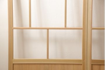 ラフジュ工房オリジナル 杉材 大正ロマン ノスタルジックな雰囲気づくりに活躍するガラス戸3枚セット(色ガラスもお入れできます)(引き戸、建具)(R-057365)