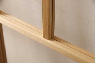 ラフジュ工房オリジナル 杉材 大正ロマン ノスタルジックな雰囲気づくりに活躍するガラス戸3枚セット(色ガラスもお入れできます)(引き戸、建具)(R-057365)