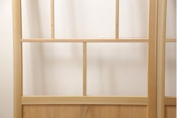 ラフジュ工房オリジナル 杉材 大正ロマン ノスタルジックな雰囲気づくりに活躍するガラス戸3枚セット(色ガラスもお入れできます)(引き戸、建具)(R-057365)