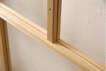 ラフジュ工房オリジナル 杉材 大正ロマン ノスタルジックな雰囲気づくりに活躍するガラス戸3枚セット(色ガラスもお入れできます)(引き戸、建具)(R-057365)