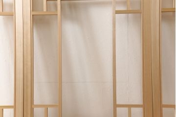 ラフジュ工房オリジナル　杉材　大正ロマン　和洋折衷なインテリアが叶うガラス戸4枚セット(色ガラスもお入れできます)(引き戸、建具)(R-057374)