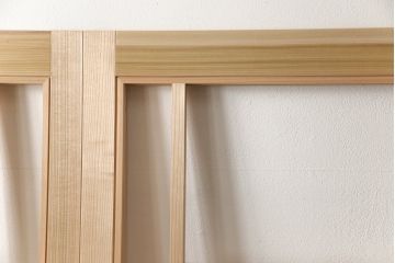 ラフジュ工房オリジナル　杉材　大正ロマン　和洋折衷なインテリアが叶うガラス戸4枚セット(色ガラスもお入れできます)(引き戸、建具)(R-057375)