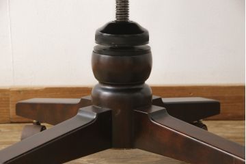 中古　希少　絶版品　北海道民芸家具　在宅ワーク用にもオススメのデスクチェア(回転イス、椅子、アームチェア、板座チェア)(R-057383)