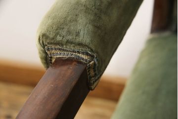 フランスアンティーク　マホガニー材　優雅な佇まいが魅力的なキャスター付きアームチェア(椅子、イス)(R-057384)